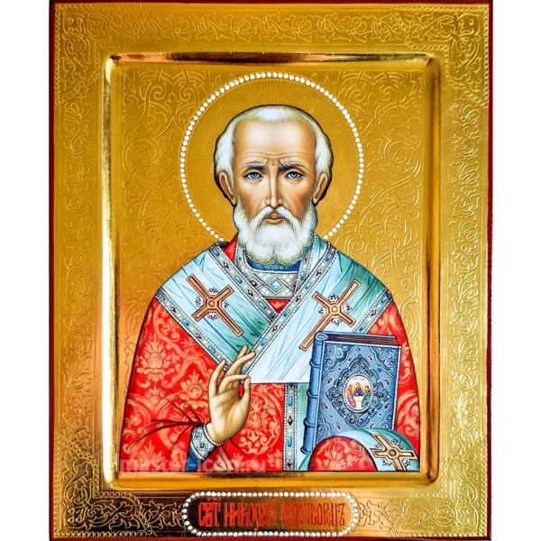 Рукописная икона Николая Угодника