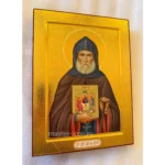 Икона Александра Свирского с чеканкой